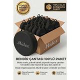 Midex BCS-400-100X Bendir Def Erbane Çantası 100'lü Paket Kaliteli Siyah Kılıf (100 Adet)