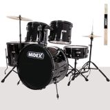 Midex CD900X-BK 22'' Yetişkin 22B-13T-12T-16F-14S 5 Parça Akustik Bateri Davul Seti