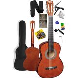 Midex CG-270BRW Brown Renk Klasik Gitar 4/4 Yetişkin Boy Sap Ayarlı Full Set