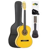 Midex CG-270YLW-OUT Sarı Renk Klasik Gitar 4/4 Yetişkin Boy Sap Ayarlı Full Set(OUTLET)