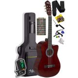 Midex CG-390BR-XBAG Klasik Gitar 4/4 Sap Ayarlı Kesik Kasa (Çanta Tuner Askı Capo Metod Pena)