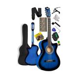 Midex CG-395BL Mavi Klasik Gitar 4/4 Kesik Kasa Full Set (Çanta Askı Tuner Metod Pena)