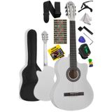 Midex CG-395WH Beyaz Renk Kesik Klasik Gitar 4/4 Yetişkin Boy Sap Ayarlı Full Set
