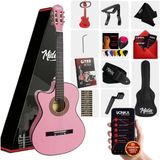 Midex CG-396PK Solak Klasik Gitar Pembe Full Set Sap Ayarlı 4/4 Yetişkin Boy