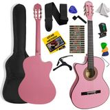 Midex CG-396PK SOLAK Klasik Gitar Pembe Renk Full Set Sap Ayarlı 4/4 yetişkin Boy