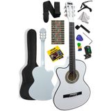 Midex CG-396WH SOLAK Klasik Gitar Beyaz Renk Full Set Sap Ayarlı 4/4 yetişkin Boy
