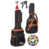 Midex CS-89 Soft Case Klasik Gitar Çantası, Gigbag, Kalın, Siyah, Turuncu Aksesuar