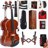 Midex CVL-744-STYS Profesyonel 4/4 Full Keman Seti (Yastık Stand Susturucu Reçine Çanta Tel Yay) - Kahverengi