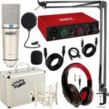 Midex CX1-C Mikrofon - GLX-500 PRO Stüdyo Ses Kartı NB40 Mikrofon Standı - Lastvoice Pop Filtre - Midex RS-30 Stereo Kulaklık - 3 Metre XLR-XLR Mikrofon Kablosu 6'lı Set - Paket-2