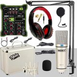 Midex CX1 Functional Paket-4 Stüdyo Mikrofon Ses Kartlı Mikser Kulaklık Stand