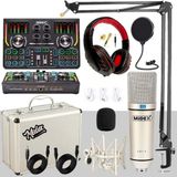 Midex Cx1 Titanium Set Efektli Ses Kartı Mikrofon Kulaklık Stand Kayıt Canlı Yayın (Pc ve Telefon) - Siyah - Paket-3