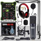 Midex CX2 Functional Paket-5 Stüdyo Mikrofon Ses Kartlı Mikser Kulaklık Stand