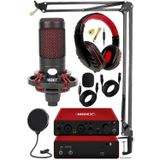 Midex CXN-30 -9 GLX-800 Profesyonel Ses Kartlı Condenser Mikrofon Stand Kulaklık Seti
