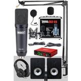 Midex Exclusive Paket-6 Monitör-Mikrofon-Ses Kartı ve Kulaklık Stüdyo Ekipmanları Seti