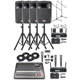 Midex Extreme Paket-4 Mixer Hoparlör Mikrofon Full Ses Sistemi Seti