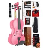 Midex Hga-24pink-tys 1/2 Kaliteli Pembe Keman Seti 8-10 Yaş Çocuk Kemanı