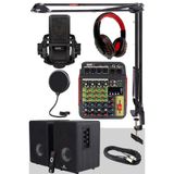 Midex Impressive Paket-2 Monitör Mikrofon Mikser Kulaklıklı Stüdyo Ekipmanları Kayıt Seti