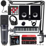 Midex Impressive Paket-6 Studyo Ekipmanlari Seti (Monitor Mikrofon Ses Karti Kulaklik Midi Klavye Pad Controller)