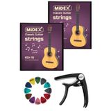 Midex KGX-10MC Klasik Gitar Teli Takımı Pena Kapo (Capo) Seti