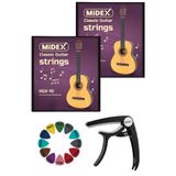 Midex KGX-10MC Klasik Gitar Teli Takımı Pena ve Kapo (Capo) Seti