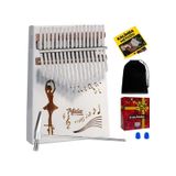 Midex KLX-540 Beyaz Renk Gerçek Ağaç Kalimba 17 Tuşlu Full Set