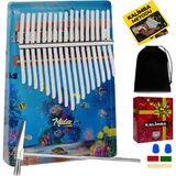 Midex KLX-640 Okyanus Cam Kalimba 17 Tuşlu Full Set - Mavi
