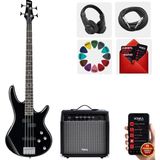 Midex MBG-400BK-25AMP 4 Telli Bas Gitar ve 25W Amfi Kulaklık Set - Siyah