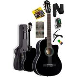 Midex Mgx-100Bk-Bag Üst Seviye Klasik Gitar 4/4 Sap Ayarlı Gül Klavye (Tuner Çanta Askı Capo Metod Pena) Outlet