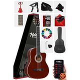 Midex Mgx-100Brw-Bag Üst Seviye Klasik Gitar 4/4 Sap Ayarlı (Çanta Askı Capo Pena)