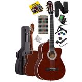 Midex MGX-100BRW-BAG Üst Seviye Klasik Gitar 4/4 Sap Ayarlı (Tuner Çanta Askı Capo Metod Pena)