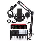 Midex Midi Paket-2 Stüdyo Ekipmanları Seti Ses Kartı Midi Klavye Mikrofon Kulaklık