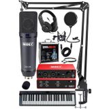 Midex Midi Paket-6 Stüdyo Ekipmanları Seti Ses Kartı Midi Klavye Mikrofon Kulaklık