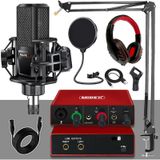 Midex MX-2020 Mikrofon + GLX-500 Ses Kartı + RS-30 Stereo Kulaklık Stüdyo Kayıt Seti