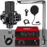 Midex Mx2020-Glx-500 Pro Midex Ses Kartı ve Condenser Mikrofon Stand Filtre Set