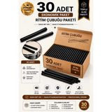 Midex Örf-Bt-25Bk-15X Siyah Ritim Çubuğu Örf Aletleri Seti 25 Cm Karbon Fiber Toptan Paket (15 Çift Tek Renk)