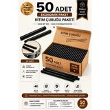 Midex Örf-Bt-25Bk-25X Siyah Ritim Çubuğu Örf Aletleri Seti 25 Cm Karbon Fiber Toptan Paket (25 Çift Tek Renk)