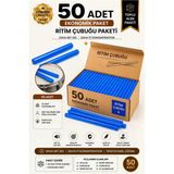 Midex Örf-Bt-25Bl-25X Mavi Ritim Çubuğu Örf Aletleri Seti 25 Cm Karbon Fiber Toptan Paket (25 Çift Tek Renk)