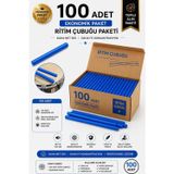Midex Orf-Bt-25Bl-50X Mavi Ritim Çubuğu Paketi 25 Cm Karbon Fiber Örf Aletleri Seti Toptan Paket (Tek Renk 50 Çift)