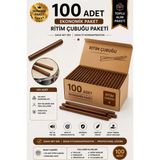 Midex Orf-Bt-25Brw-50X Kahverengi Ritim Çubuğu Paketi 25 Cm Karbon Fiber Örf Aletleri Seti Toptan Paket (Tek Renk 50 Çift)