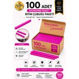 Midex Orf-Bt-25Pk-50X Pembe Ritim Çubuğu Paketi 25 Cm Karbon Fiber Örf Aletleri Seti Toptan Paket (Tek Renk 50 Çift)