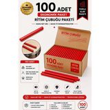 Midex Orf-Bt-25Rd-50X Kırmızı Ritim Çubuğu Paketi 25 Cm Karbon Fiber Örf Aletleri Seti Toptan Paket (Tek Renk 50 Çift)