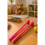 Midex ORF-TFK-23PK 3X Pembe Çocuk Davulu Tokmağı 23 cm Ritim Çubuğu Örf Aleti (Karbon Fiber)