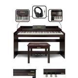 Midex Plx-140 Pro-Sr Bluetoothlu Tuş Hassasiyetli 88 Tuşlu Kapaklı Kahverengi Dijital Piyano