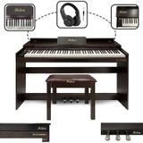 Midex PLX-140 PRO-SR Dijital Piyano Bluetooth Tuş Hassasiyeti 88 Tuşlu Kapaklı + Kulaklık + Tabure)