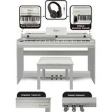 Midex Plx-140 Pro-Wh Bluetoothlu Tuş Hassasiyetli 88 Tuşlu Kapaklı Beyaz Dijital Piyano