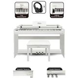 Midex Plx-140 Pro-wh Dijital Piyano Bluetooth Tuş Hassasiyeti 88 Tuşlu Kapaklı (KULAKLIK VE TABURE)