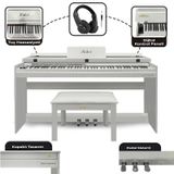 Midex PLX-140 PRO-WH Dijital Piyano Tuş Hassasiyetli Bluetooth 88 Tuşlu Kapaklı +Kulaklık +Tabure