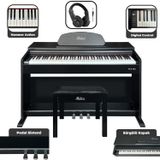 Midex PLX-190BK Siyah 88 Tuşlu Hammer Action ve Tuş Hassasiyeti Dijital Piyano