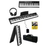 Midex PLX-80BK-H Taşınabilir Katlanır Dijital Piyano Tuş Hassasiyetli 88 Tuş BT (Sustain Kulaklık Çanta Metod)