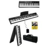 Midex PLX-80BK Taşınabilir Katlanır Dijital Piyano Tuş Hassasiyetli 88 Tuş BT (Sustain Çanta Metod)